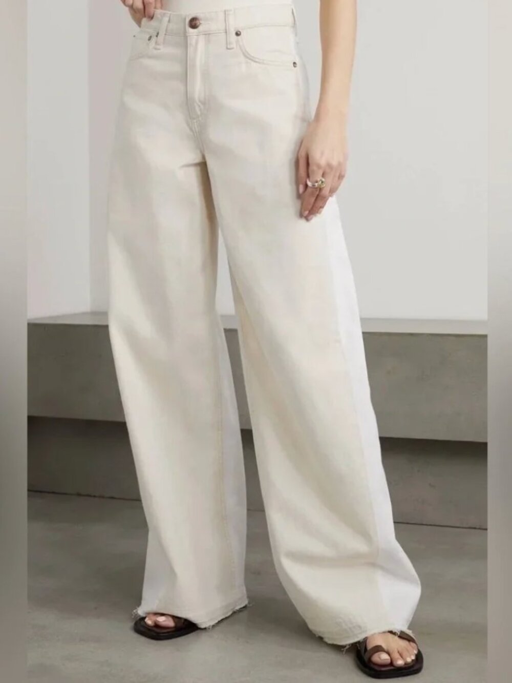 Rag & Bone Two Tone Ultra High Rise Wide Leg Pants